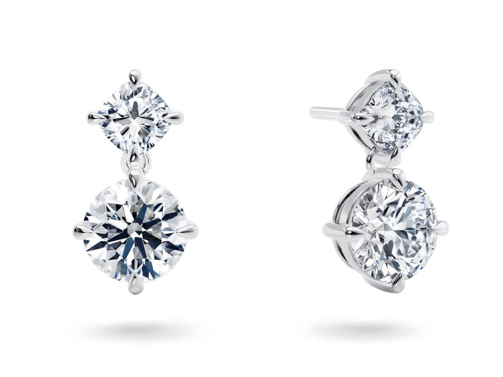 The Duo lab-grown diamond earrings in Platinum PT950 — Cyrediamond