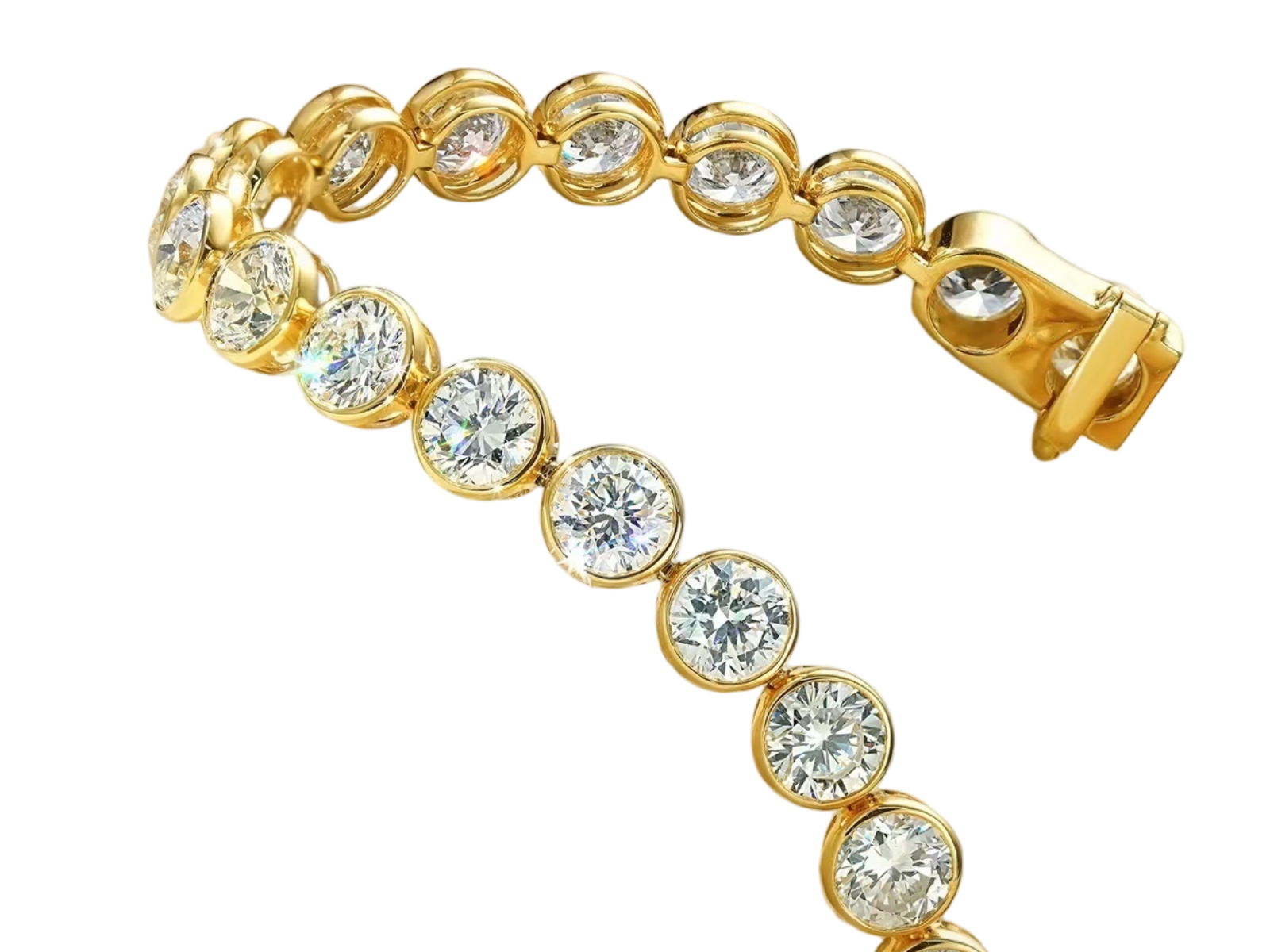 Bracciale Tennis Cyre-The Orbit vista laterale oro bianco diamanti Cyrediamond