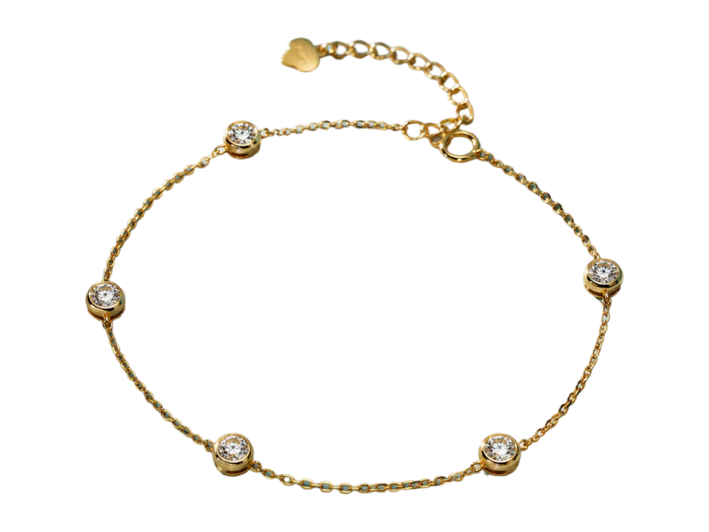 Bracciale tennis Cyre-The Bullae in oro 18k con diamanti lab-grown taglio brillante, vista frontale