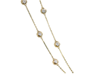 Dettaglio catena e incastonatura bezel del bracciale tennis Cyrediamond con diamanti lab-grown