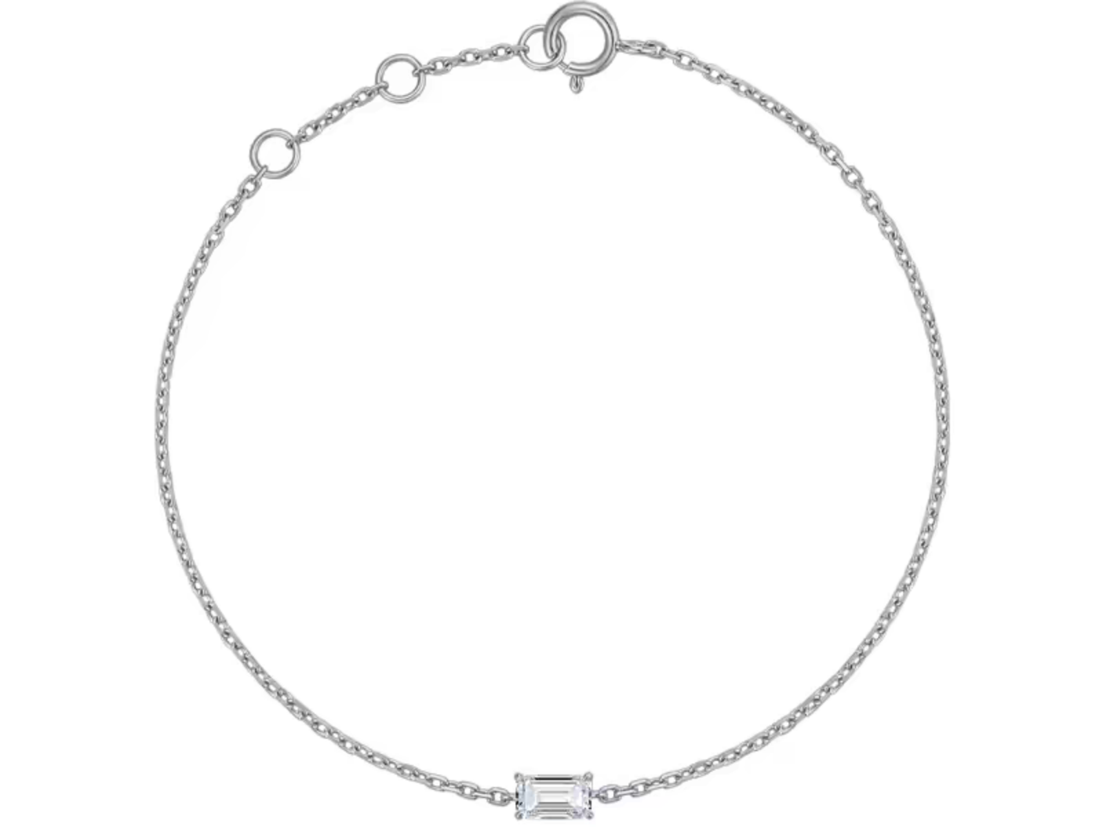 Bracciale Cyrediamond The Monolith in oro bianco 18K con diamante lab-grown taglio smeraldo
