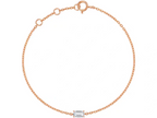 Bracciale Cyrediamond The Monolith in oro rosa 18K con diamante lab-grown taglio smeraldo