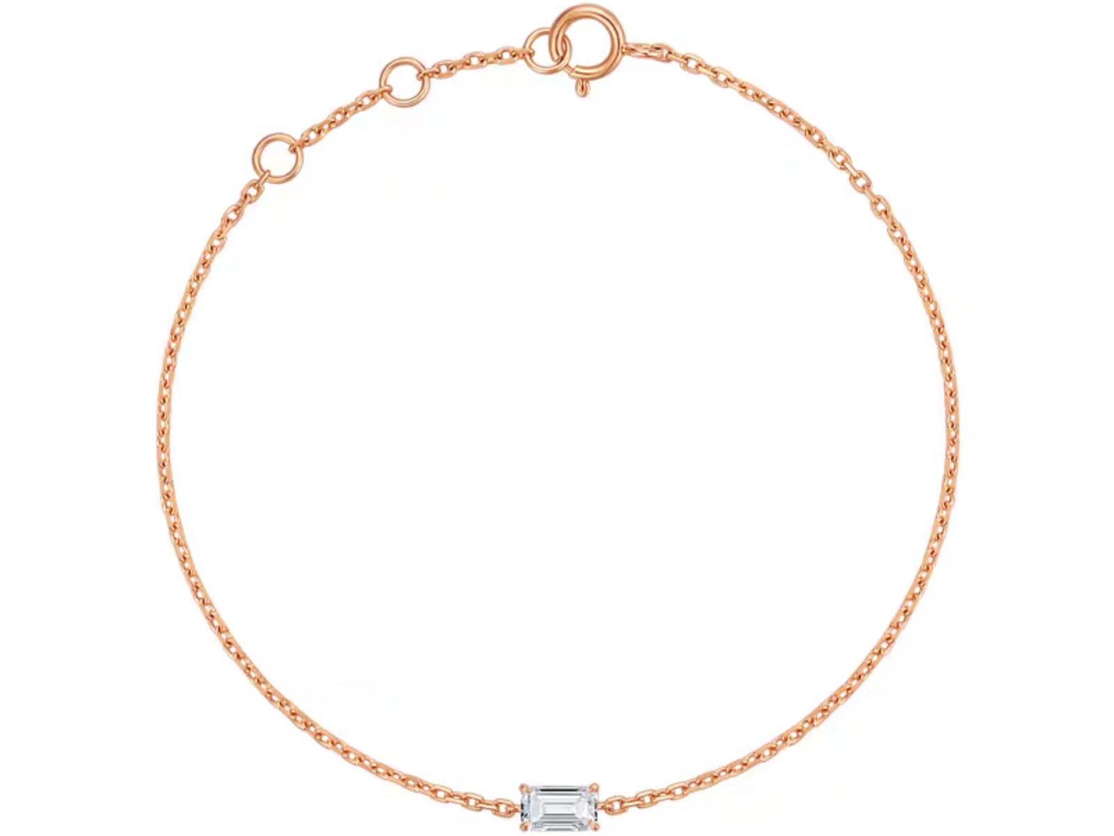Bracciale Cyrediamond The Monolith in oro rosa 18K con diamante lab-grown taglio smeraldo